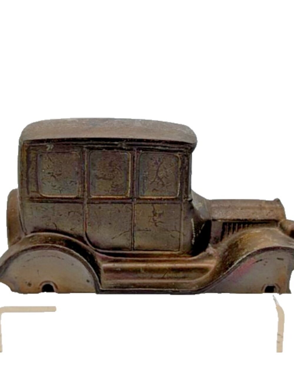 1950's Cast Banthrico Car Bank  No Key Open vintage decor #293